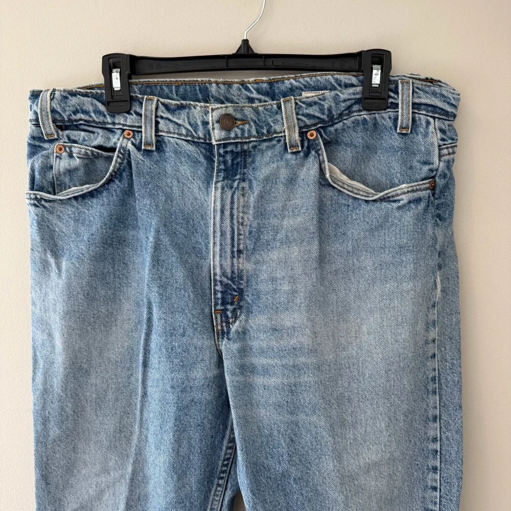 Vintage Levis 505 Orange Tab Jeans Mens 38x30 Light Wash Straight Leg Brazil